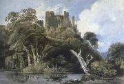 Thomas Girtin berry pomeroy castle,devon oil on canvas
